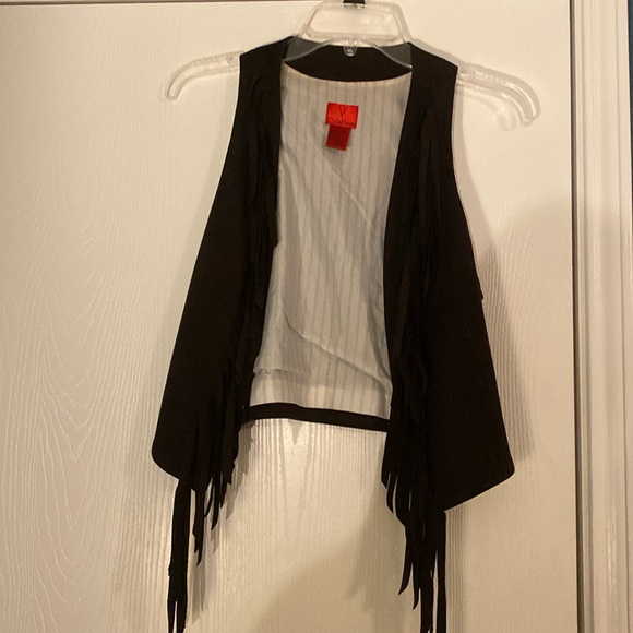V Cristina Tops - V Cristina black vest size medium with fringe